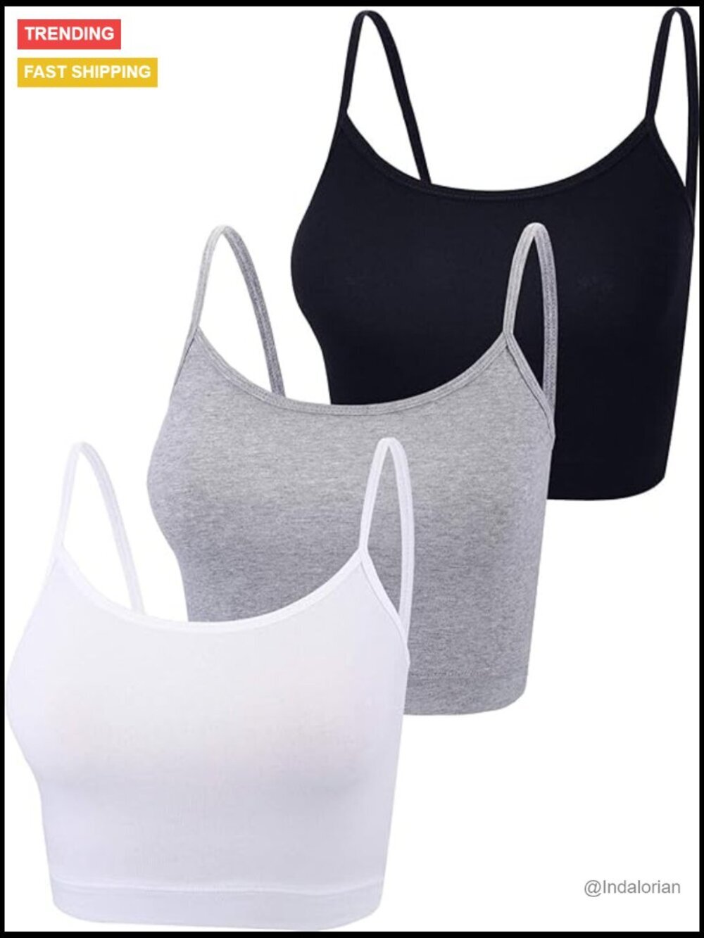 3 Pack Spaghetti Strap Crop Tank Top Sleeveless Scoop Neck Camisole